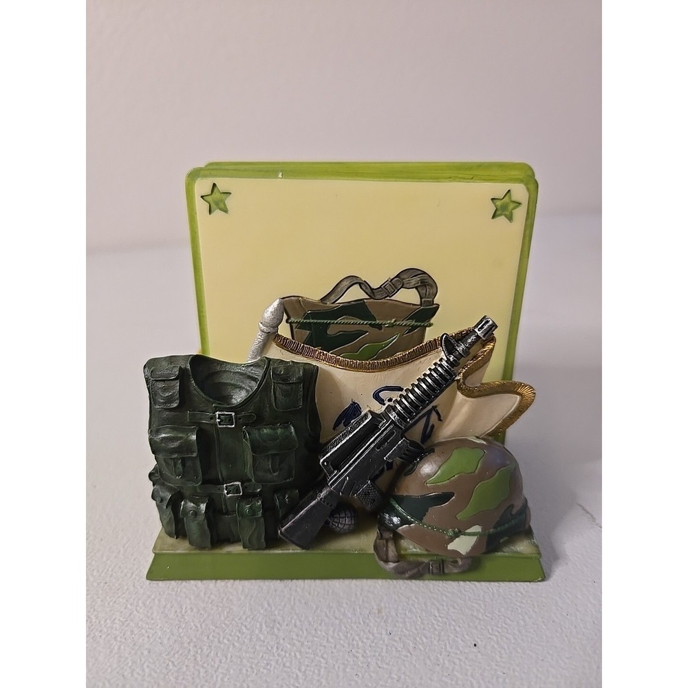 A Richesea Corp Military Army Camouflage Coaster Set w/ 3D Tactical Holder MH256